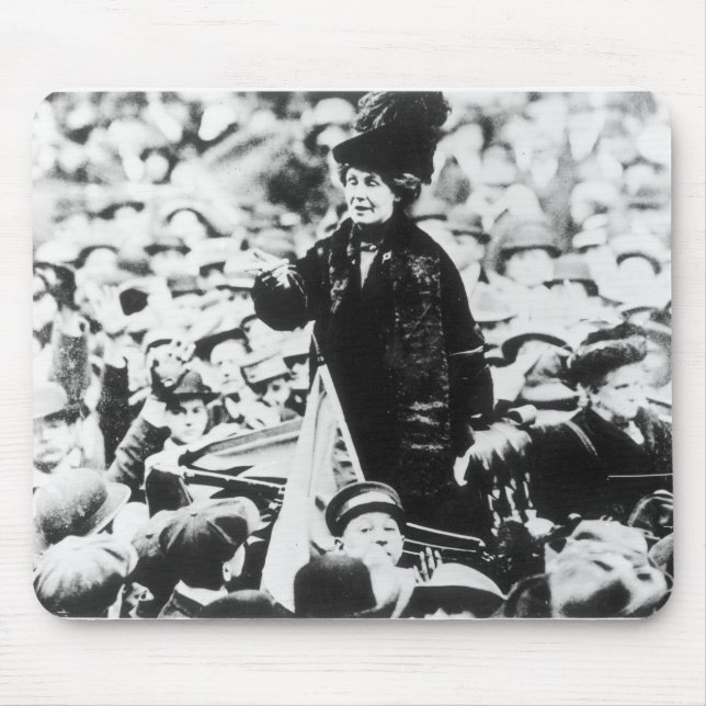 Mrs Emmeline Pankhurst  Addressing a Crowd Mouse Mat (Front)