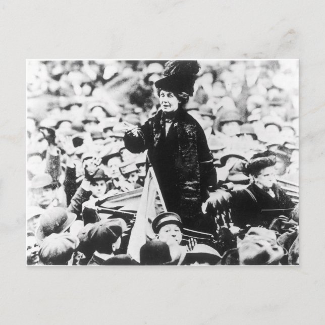 Mrs Emmeline Pankhurst  Addressing a Crowd Postcard (Front)