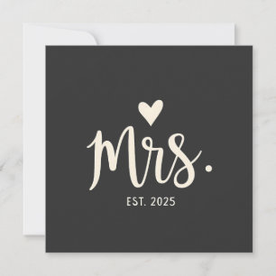 Mrs Est. 2025 Husband Bride Engagement Wedding Holiday Card