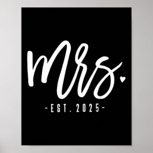 Mrs. Est. 2025 Just Married Wedding Couples Mr &am Poster
