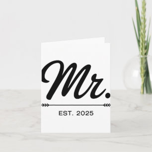 Mrs. Est. 2025 Just Married Wedding Party Mr And M Card