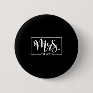 Mrs. Est. 2025 Just Married Wedding Wife Mr & 6 Cm Round Badge