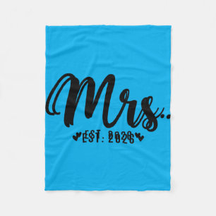 Mrs Est 2026 Married Couple Wedding Party Mr Mrs Fleece Blanket