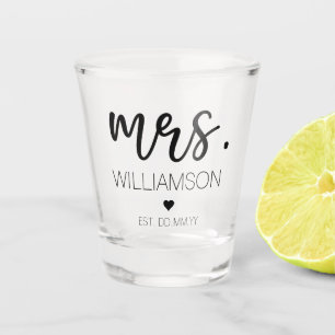 Mrs. Est Custom Name Wedding New Couple Gift  Shot Glass