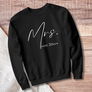 Mrs established Newlywed or Engagement  Sweatshirt