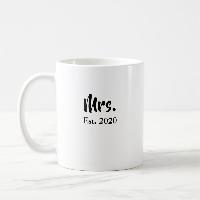 Mrs. Established Year Wedding Mug (Left)