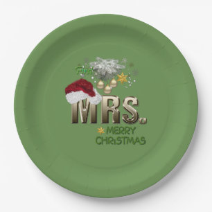 MRS. First Christmas Paper Plate