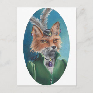 Mrs. Fox Postcard Animal Postcard Victorian Fox