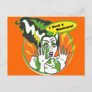 Mrs Frankenstein Needs a Manicure Postcard