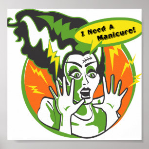Mrs Frankenstein Needs a Manicure Poster