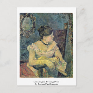 Mrs.Gauguin Evening Dress By Eugene Paul Gauguin Postcard