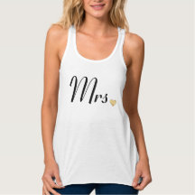 Mrs. Gold Heart Fitted Tank