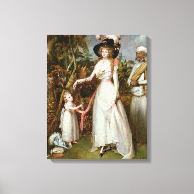 Mrs Graham of Kinross, her Daughter and a Jamadar, Canvas Print (Front)