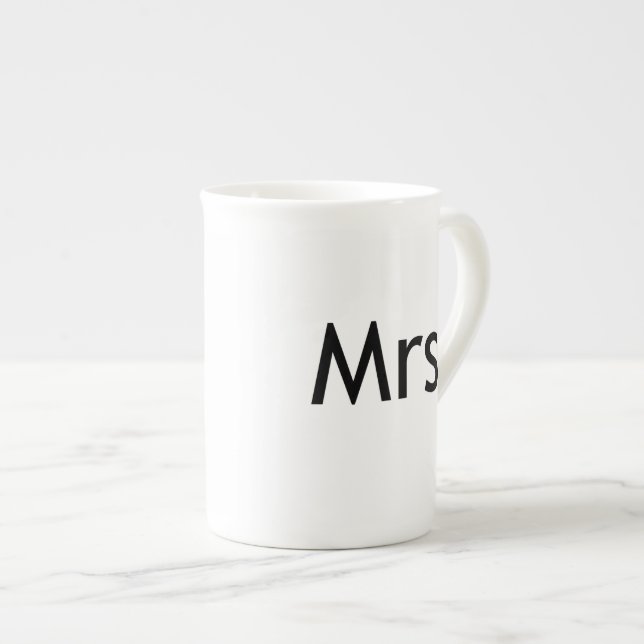 Mrs  - half of Mr and Mrs set Bone China Mug (Front Right)