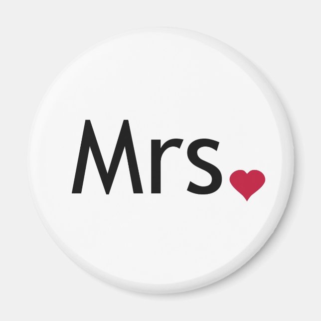 Mrs  - half of Mr and Mrs set Magnet (Front)