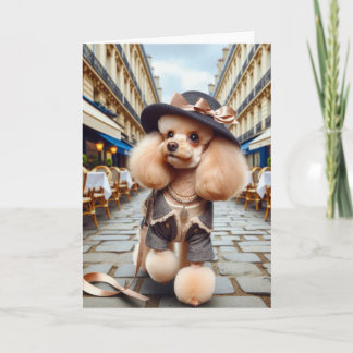 Mrs. Harris a Poodle in Paris Card