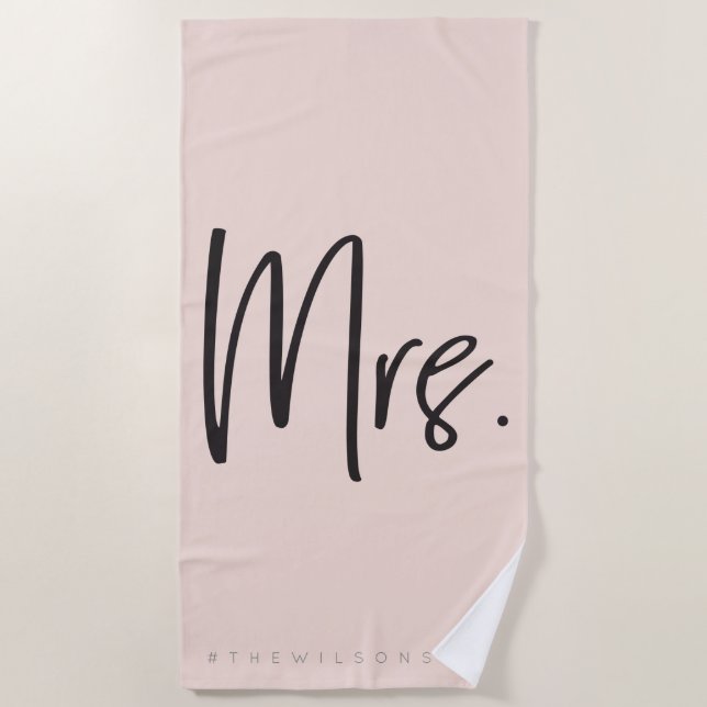 Mrs. #hashtag beachtowel beach towel (Front)