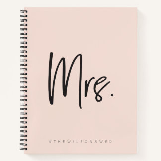 Mrs. #hashtag wedding notebook