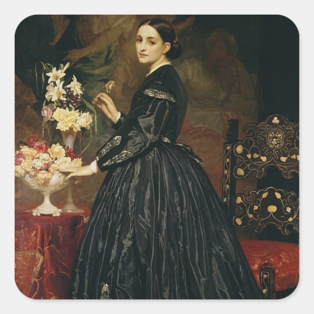 Mrs James Guthrie, c.1864-5 (oil on canvas) Square Sticker (Front)