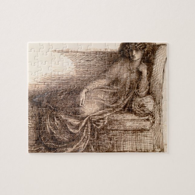 Mrs. Jane Morris Reclining on a Sofa Jigsaw Puzzle (Horizontal)
