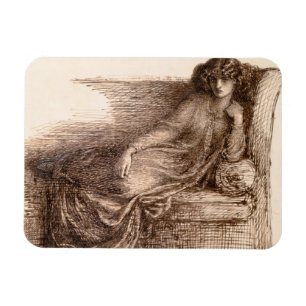 Mrs. Jane Morris Reclining on a Sofa Magnet
