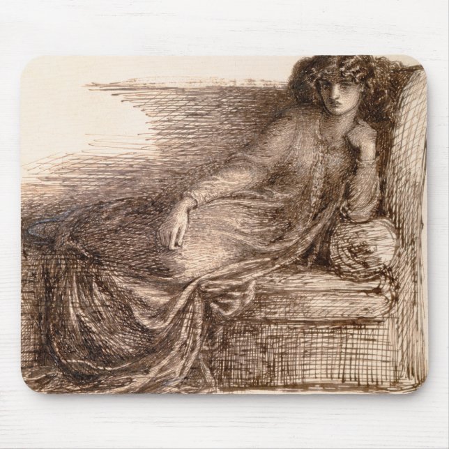 Mrs. Jane Morris Reclining on a Sofa Mouse Mat (Front)
