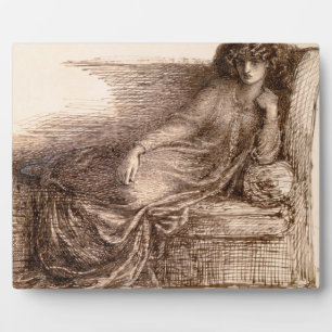 Mrs. Jane Morris Reclining on a Sofa Plaque