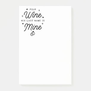 MRS. Just Married Wedding Announcement Bride Post-it Notes