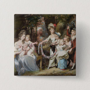 Mrs Justinian Casamajor and Eight of her Children, 15 Cm Square Badge
