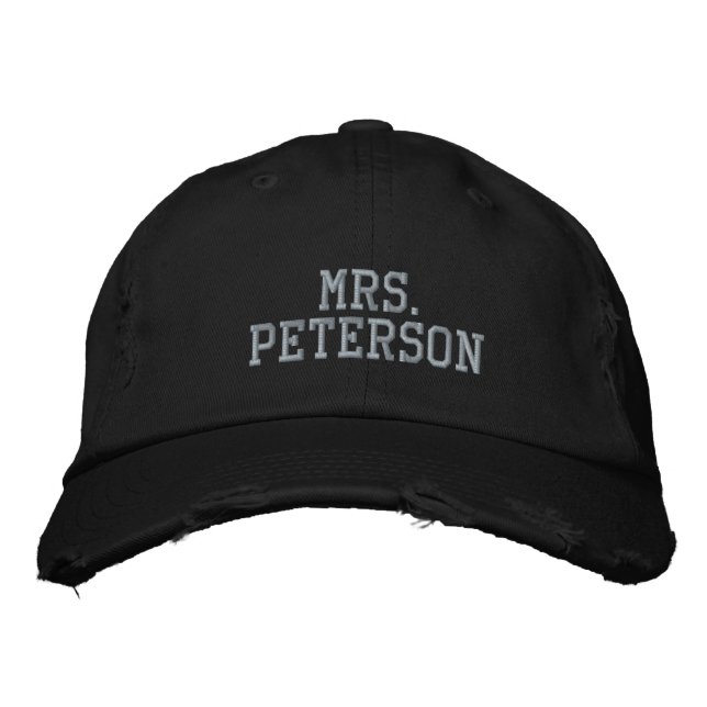 Mrs. Last Name Bride To Be Newlywed Embroidered Hat (Front)