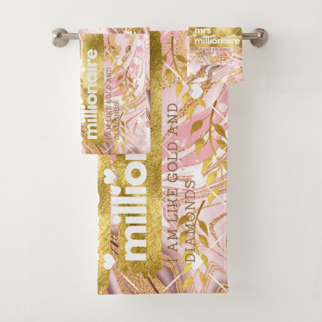 mrs. millionaire© I am like Gold and Diamonds!  Th Bath Towel Set (Insitu)