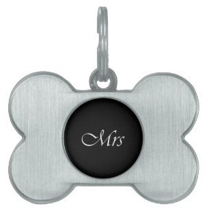 Mrs Monogram Pet Name Tag