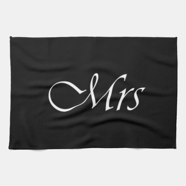 Mrs Monogram Tea Towel (Horizontal)