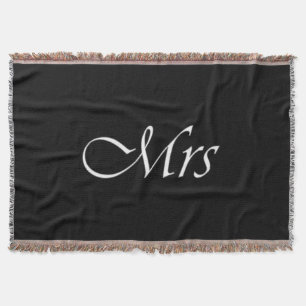Mrs Monogram Throw Blanket