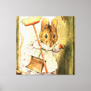 “Mrs Mouse Sweeps the Dollhouse” by Beatrix Potter Canvas Print