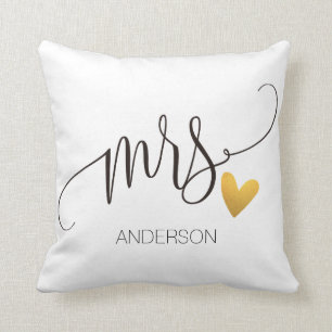 Mrs. Mr.& Mrs. Calligraphy Personlized Wedding-2 Cushion