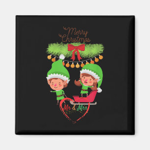 Mrs Mr Wedding Xmas Groom Brides Married Elfen Bri Magnet