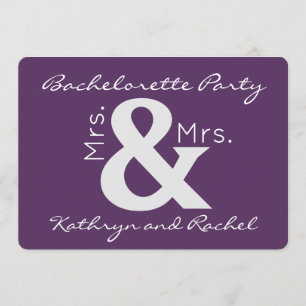 Mrs. & Mrs. Bachelorette Party Invitation