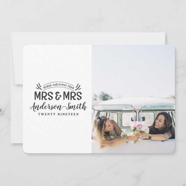 Mrs & Mrs Christmas wedding announcement (Front)