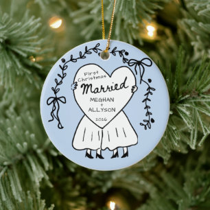 Mrs & Mrs First Christmas Ornament