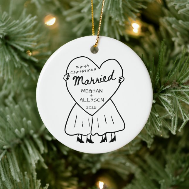 Mrs & Mrs First Christmas Ornament (Tree)
