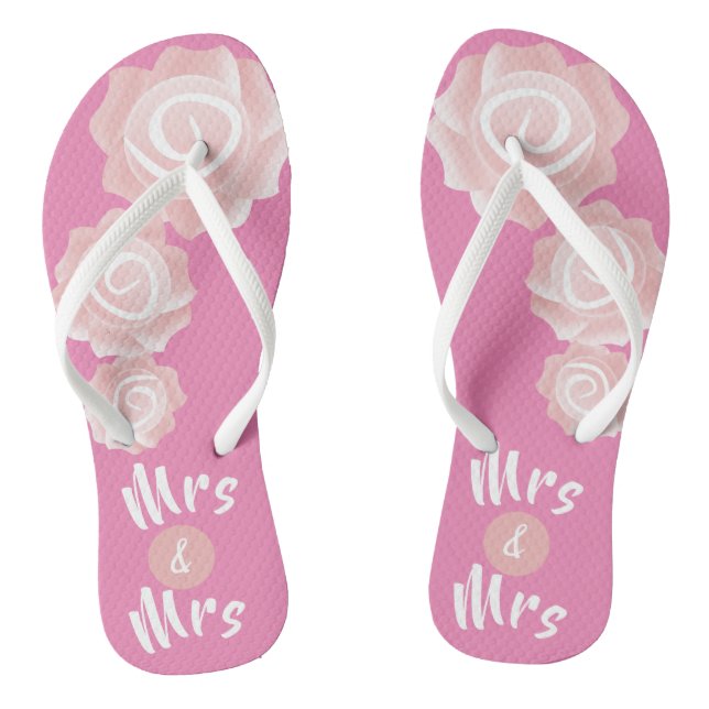 MRS & MRS GAY wedding  Rose  Flip Flops (Footbed)