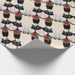 Mrs   Mrs Lesbian Marriage Cat Cute Brides Wedding Wrapping Paper<br><div class="desc">A fun gift wrap paper for a lesbian couples wedding gifts with two cool white veils,  carrying red rose bouquets  representing the two brides holding hands.</div>