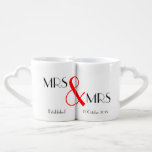 Mrs & Mrs Lesbian Wedding Gift Coffee Mug Set<br><div class="desc">Just the thing for the newly weds a cute pair of love mugs which can easily be customised with the couples names and the date of their marriage.  A special wedding gift and keepsake of their wedding day.</div>