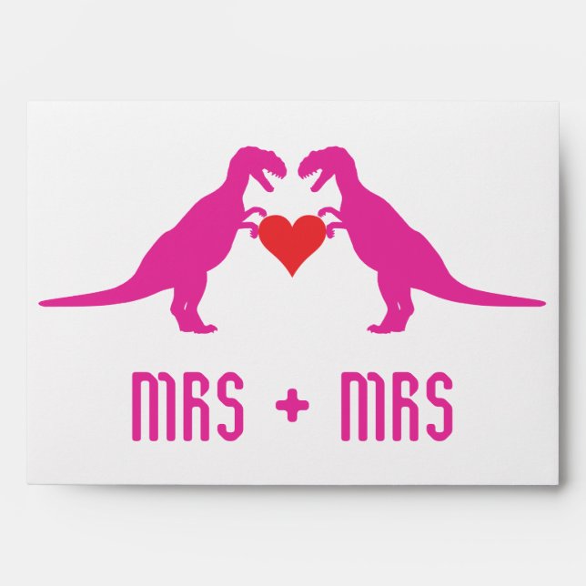 Mrs+Mrs - Love is Love Dinosaurs Envelopes (Front)