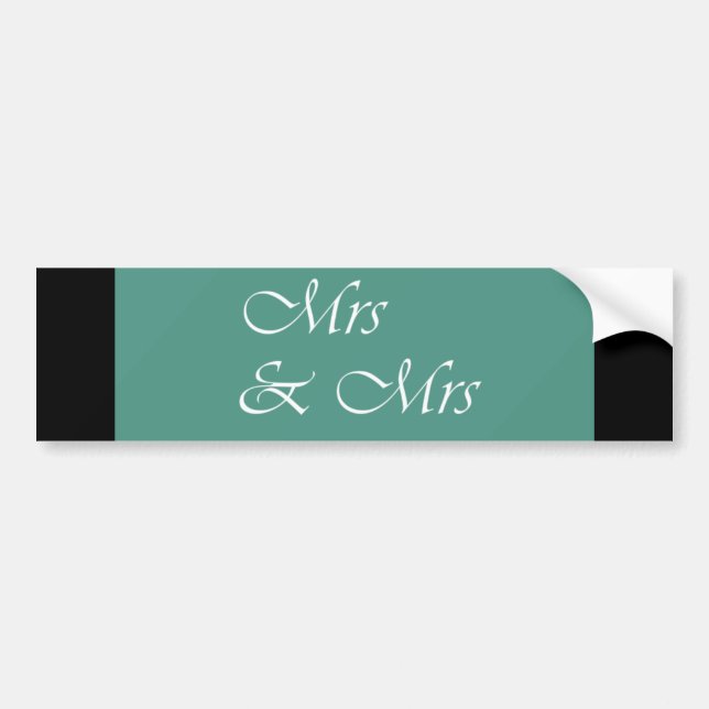 Mrs & Mrs Typography Bumper Sticker (Front)