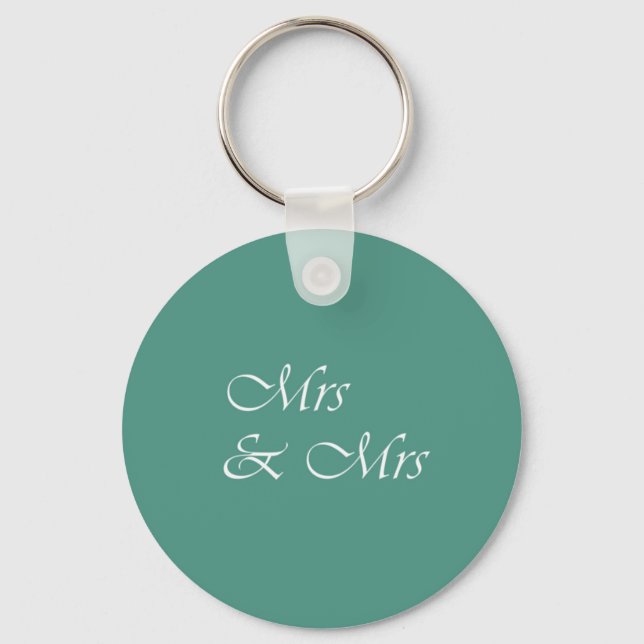 Mrs & Mrs Typography Key Ring (Front)
