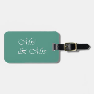 Mrs & Mrs Typography Luggage Tag