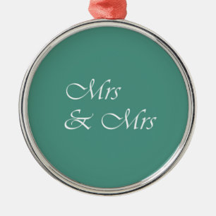 Mrs & Mrs Typography Metal Tree Decoration