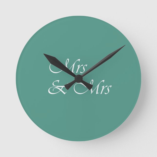 Mrs & Mrs Typography Round Clock (Front)